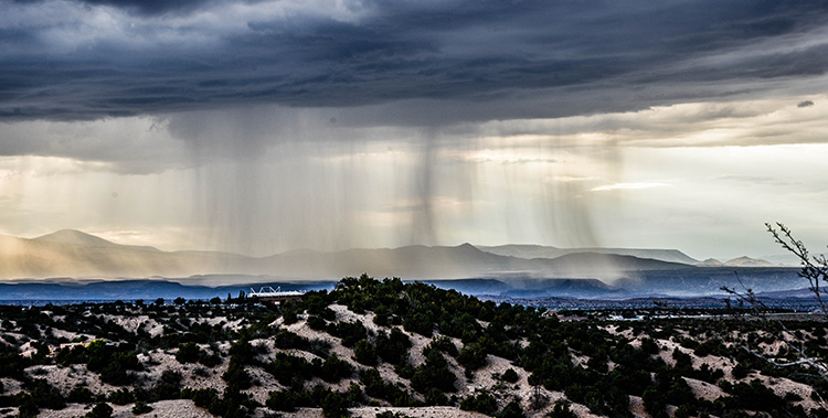 Photo of a landscape with rain